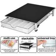 Deluxe Glass Coffee Drawer for Keurig Single Serve cups Holds 35 cups
