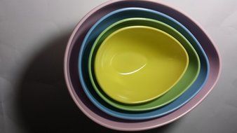 Home Colorful Oval Nested Melamine Mixing &amp; Serving Bowl Set 4pc N2