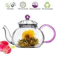 Tea gift Glass Teapot Duo, 16oz/470ml with Fab Flowering Tea (2 Blooms) N7