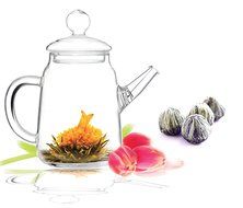 Tea gift Glass Teapot Duo, 16oz/470ml with Fab Flowering Tea (2 Blooms) N13