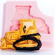Small Bull Dozer Silicone Mold Food Safe Fondant, Resin, Polymer Clay Mold. Flexible easy to use. Jewelry, Craft...