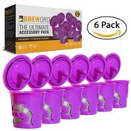 6 Reusable K-Cups by Breworo - Refillable K Cup Coffee Filters for Keurig 2.0, K200, K250, K300, K350, K400, K450... N3