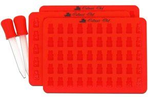 Culinart Chef- 3 Pack (150 Bears)- PREMIUM THICK Silicone Gummy Bear Candy Molds -BONUS CANDY RECIPE E-BOOK &amp;... N3