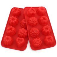 Zicome Set of 2 Flowers Silicone Non Stick Cake Bread Mold Chocolate Jelly Candy Baking Mould