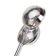 Tea Ball Strainer 7.2" Ball Push Loose Tea Leaf Herbal Locking Infuser Teaspoon Strainer Filter Spoon Rest N6