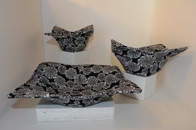 Microwave Bowl Cozies // Set of 3 // 1 Small Bowl Cozy // 1 Medium Bowl Cozy // 1 Dinner Plate Cozy // Black and... N6