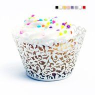 Craft Clouds - Filigree Vine Cupcake Wrappers (White) N13
