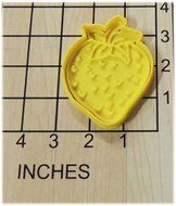 Strawberry Shaped Fondant Cookie Cutter and Stamp #1125 N2
