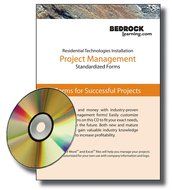 Bedrock Learning BL-cd-PMForms Residential Technologies Installation Project Management Forms on CD
