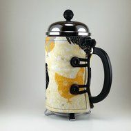 French Press Cozy, Cafetiere Cosy, 8 cup, Insulated Cozy, Handmade Coffee Accessory, Chicken, Rooster N2