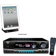 Pyle Stereo Receiver and iPod Dock Package - PT260A 200 Watts Digital AM/FM Stereo Receiver - PIPADK1 Universal...