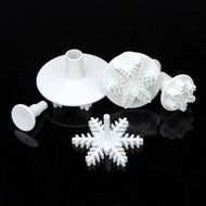 3 Snowflake Fondant Cake Bread Decorating Sugarcraft Mold Cookie Plunger Cutters Mould DIY Tools N7