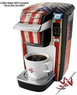 Painted Faded and Cracked USA American Flag - Decal Style Vinyl Skin fits Keurig K10 Mini Plus Coffee Makers (... N2