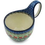 Polish Pottery Bowl with Handles 6-inch Maraschino N4