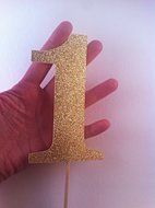 Gold Glitter Number Cake Topper - pick your number N3