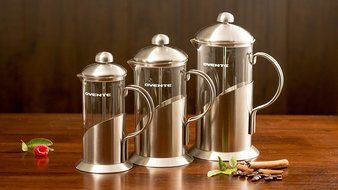 Ovente FSC12S 12oz Stainless Steel French Press Coffee Maker, Great for Brewing Coffee and Tea, 3 cup, Nickel... N7