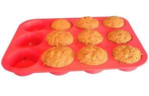 Clearance Sale - Ozera 2 Pack Silicone Muffin Pan / Cupcake Pan Cupcake Mold 12 Cup, Red N6