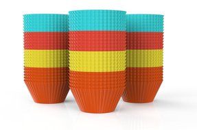Set Of 24 Premium Silicone Baking Cups With BONUS Silicone Scraper &amp; Silicone Spatula &ndash;For Perfectly Baked, Mouth... N3
