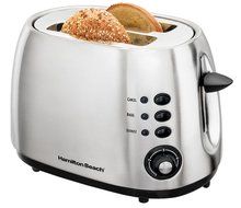 Hamilton Beach 22504e Wide 2 Slice Stainless Toaster W/bagel &amp; Defrost Settings