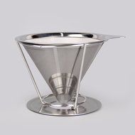 Pour over Coffee Filter Cone Coffee Dripper Stainless Steel Paperless Reusable Coffee Filter w/ Stand Double Mesh... N8