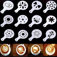 16 x Cappuccino Coffee Stencils Template Strew Flowers Pad Duster Spray N10