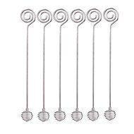 IMEEA 6-Piece 7.8inch SUS304 Stainless Steel Honey Stirrers Honey Dipper Stick for Honey Jar Pot Dispense N7