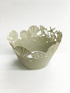 HUAL Cupcake Wrappers 50 Filigree Artistic Bake Cake Paper Cups Shell Lace Laser Cut Liner Baking Cup Muffin Case... N5