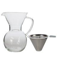 Home-X Pour Over Drip Coffee Maker With Stainless Steel Filter and Glass Carafe (6-Cup Carafe 1000ml) N6