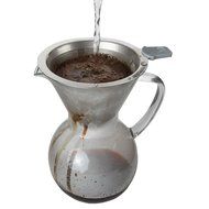 Home-X Pour Over Drip Coffee Maker With Stainless Steel Filter and Glass Carafe (6-Cup Carafe 1000ml) N7