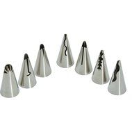 NATUREBELLE Korean Piping Nozzles Tips Icing Tips Set 7 Pieces Cake Decorating Supplies with One Coupler One Pastry... N3