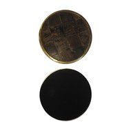 Rounded Pure Brass around Coasters &amp; Water Buffalo Horn Inlay Coasters Unique Designer Handicraft Gift Set ( 4... N3