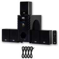 Acoustic Audio AA5104 Home Theater 5.1 Speaker System with 4 Extension Cables Surround Sound