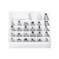Oria Cake Decorating Tips Kits, 26 Piece Professional Stainless Steel DIY Icing Tip Tool Set with 1 Reusable Silicone...