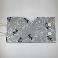 French Press Cozy Cover, 8 cup, Cafetiere Cosy Handmade Grey Bird Decor N4