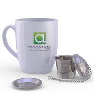 Apace Living Loose Leaf Tea Stainless Steel Strainer (Set of 2) with Tea Scoop and Drip Trays, Medium N14