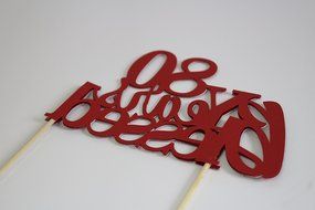 All About Details Red 80-Years-Blessed Cake Topper N4