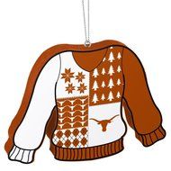 NCAA Texas Longhorns Metal License Plate Christmas Ornament Foam Ugly Sweater Bundle 2 Pack By Forever Collectibles N3