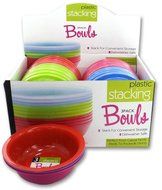 Kole Imports HB419 Plastic Stacking Bowls Countertop Display