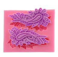 Yunko 2 Hole Gem peacock feather Silicone Fondant Cake Decoration Mold Chocolate Candy Sugar Mold N2