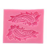 Yunko 2 Hole Gem peacock feather Silicone Fondant Cake Decoration Mold Chocolate Candy Sugar Mold N3