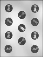 CK Products 1-1/4-Inch Baby Mint Assortment Chocolate Mold