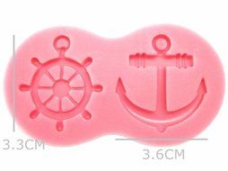 UniqueCookieCutters - Marine Anchor Rudder Ship Wheel Silicone Fondant Clay Candy Chocolate Jewelry Cake Decorating...