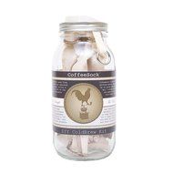 CoffeeSock ColdBrew Kit 64 ounce Co-Pack- Reusable Organic Cotton Filter, Jar, Organic Coffee, and Cuppow Pour... N3