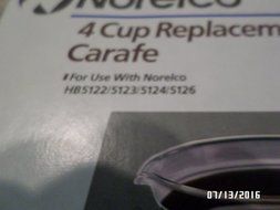 Norelco 4 cup Replacement Carafe N3