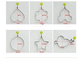 Fu&#039;s store(TM) DIY Fried Eggs Moulds Making Eggs Mould Food Grade 304 Stainless Steel Kitchen Cooker 6 Shapes... N6