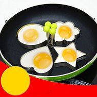Fu&#039;s store(TM) DIY Fried Eggs Moulds Making Eggs Mould Food Grade 304 Stainless Steel Kitchen Cooker 6 Shapes... N9