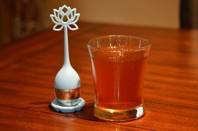 Flower Power Tea Infuser-for Loose Leaf Teas-silicone Top and Silicone Base (Blue) N2