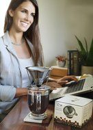 European Stainless Steel Single Cup Pour Over and Hand Drip Coffee Dripper / Filter with Stand | For Brewing Methods N9