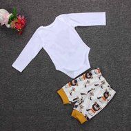 Clothes Set ,BeautyVan Newborn Infant Clothes Baby Boy Monsters Print Tops Romper+ Pants Outfits Set (12M, White) N8