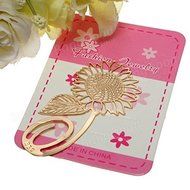 Saver Reading Golden Sunflower Metal Bookmark Book Marks Label N2